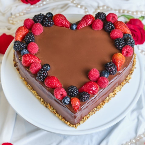Love Chocolate Cake with Berries