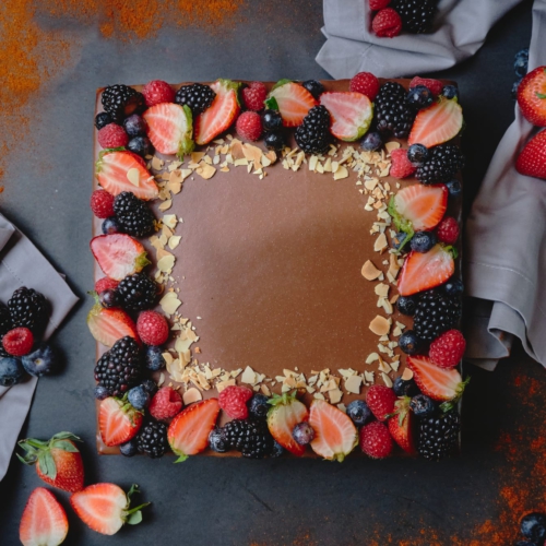 Chocolate Truffle Cake with Berries