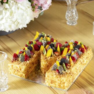 Letter Fruit Custard Cake